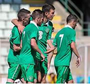 29 July 2014; Ireland players celebrate after scoring a goal against Portugal. 2014 CPISRA Football 7-A-Side European Championships, Ireland v Portugal, Maia, Portugal. Picture credit: Carlos Patrão / SPORTSFILE