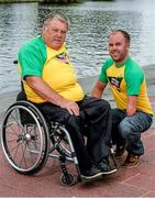 29 July 2014; In attendance at the Irish Sailing Team Announcement for the upcoming Rio 2016 Olympic Qualifiers are John Twomey, left, and Ian Costello. Grand Canal, Dublin. Photo by Sportsfile