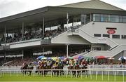 29 July 2014; A general view of the field passing the stand during the Latin Quarter Steeplechase. Galway Racing Festival, Ballybrit, Co. Galway. Picture credit: Barry Cregg / SPORTSFILE