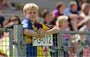 27 July 2014; Wexford supporter James Lawless, aged 9, from Caim, Co. Wexford. GAA Hurling All Ireland Senior Championship Quarter-Final, Limerick v Wexford. Semple Stadium, Thurles, Co. Tipperary. Picture credit: Diarmuid Greene / SPORTSFILE