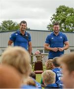30 July 2014; Leinster and Ireland rugby players Rob Kearney and Fergus McFadden during a questions and answers session at the The Herald Leinster Rugby Summer Camps in Cill Dara RFC, Co. Kildare. Picture credit: Piaras Ó Mídheach / SPORTSFILE