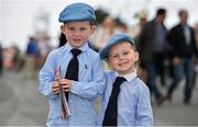 30 July 2014; Enjoying a day at the races are Cody Kenny, left, age 4, and his brother Reece, age 2, from Blueball, Co. Offaly. Galway Racing Festival, Ballybrit, Co. Galway. Picture credit: Barry Cregg / SPORTSFILE