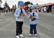 30 July 2014; Enjoying a day at the races are Cody Kenny, left, age 4, and his brother Reece, age 2, from Blueball, Co. Offaly. Galway Racing Festival, Ballybrit, Co. Galway. Picture credit: Barry Cregg / SPORTSFILE