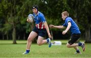 30 July 2014; Michael O'Malley, Ratoath, Co. Meath, evades the tackle of Harry Evans, Boyne, Co. Meath, during a Leinster School of Excellence Camp. The King's Hospital, Palmerstown, Dublin. Picture credit: Brendan Moran / SPORTSFILE