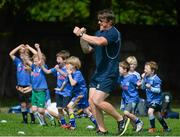 30 July 2014; Coach Ken Knaggs and Under 6 players celebrate during the The Herald Leinster Rugby Summer Camps in Wanderers FC, Merrion Road, Co. Dublin. Picture credit: Dáire Brennan / SPORTSFILE