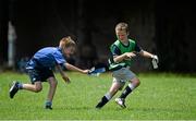 30 July 2014; Keith Byrne, right, age 9, from Rathfarnham, Co. Dublin, and Tom O'Connor, age 8, from Booterstown, Co. Dublin, in action during the The Herald Leinster Rugby Summer Camps in Wanderers FC, Merrion Road, Co. Dublin. Picture credit: Dáire Brennan / SPORTSFILE