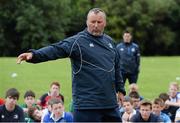 30 July 2014; Coach Denis Bowes speaking to participants during a Leinster School of Excellence Camp. The King's Hospital, Palmerstown, Dublin. Picture credit: Brendan Moran / SPORTSFILE