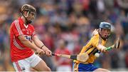 30 July 2014; Cian Buckley, Cork, in action against Bobby Duggan, Clare. Bord Gais Energy Munster GAA Hurling Under 21 Championship Final, Cork v Clare. Cusack Park, Ennis, Co. Clare. Picture credit: Stephen McCarthy / SPORTSFILE