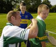 9 September 2006; Eventual winner Mayo's Fintan Ruddy signs autographs after the 2006 MBNA Kick Fada Final. Bray Emmets GAA Club, Bray, Co. Wicklow. Picture credit: Pat Murphy / SPORTSFILE