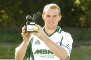 9 September 2006; Fintan Ruddy, Mayo, holds the trophy after victory in the 2006 MBNA Kick Fada Final. Bray Emmets GAA Club, Bray, Co. Wicklow. Picture credit: Pat Murphy / SPORTSFILE