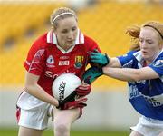 2 September 2006; Laura Power, Cork, in action against Patricia Fogarty, Laois. TG4 Ladies All-Ireland Senior Football Championship Semi-Final, Cork v Laois, O'Connor Park, Tullamore, Co. Offaly. Picture credit: Brendan Moran / SPORTSFILE