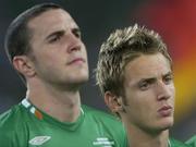 2 September 2006; The Republic of Ireland's Kevin Doyle and team-mate John O'Shea, left, line up before the match. Euro 2008 Championship Qualifier, Germany  v Republic of Ireland, Gottleib-Damlier Stadion, Stuttgart, Germany. Picture credit: Brian Lawless / SPORTSFILE