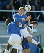 16 September 2006; Brian Mallon, Glenavon, in action against Michael Gault, Linfield. CIS Insurance Cup (Group C), Glenavon v Linfield, Mournview Park, Lurgan, Co. Armagh. Picture credit: Oliver McVeigh / SPORTSFILE