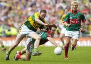 17 September 2006; Tommy Griffin, Kerry, in action against Billy Joe Padden and Ciaran McDonald, right, Mayo. Bank of Ireland All-Ireland Senior Football Championship Final, Kerry v Mayo, Croke Park, Dublin. Picture credit: Damien Eagers / SPORTSFILE