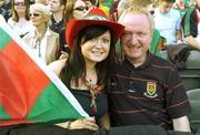 17 September 2006; Mayo supporters Ruth Feeley and her father Oliver from Swinford, Mayo. Bank of Ireland All-Ireland Senior Football Championship Final, Kerry v Mayo, Croke Park, Dublin. Picture credit: Damien Eagers / SPORTSFILE
