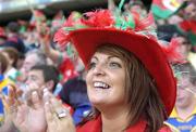 17 September 2006; Mayo supporter Karen Duffy watches the match. Bank of Ireland All-Ireland Senior Football Championship Final, Kerry v Mayo, Croke Park, Dublin. Picture credit: Damien Eagers / SPORTSFILE