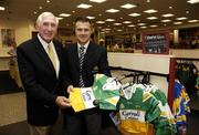 17 September 2006; Croke Park Stadium Director Peter McKenna and 1956 Olympic Gold medal winner Ronnie Delany during a visit to the new Elverys shop at Croke Park. Bank of Ireland All-Ireland Senior Football Championship Final, Kerry v Mayo, Croke Park, Dublin. Picture credit: Ray McManus / SPORTSFILE