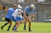 27 July 2014; Eoghan Conroy, Dublin in action against Peter Hogan, Waterford. Electric Ireland GAA Hurling All Ireland Minor Championship Quarter-Final, Dublin v Waterford. Semple Stadium, Thurles, Co. Tipperary. Picture credit: Ray McManus / SPORTSFILE
