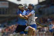 27 July 2014; Seán Ryan, Dublin, in action against Conor Gleeson, Waterford. Electric Ireland GAA Hurling All Ireland Minor Championship Quarter-Final, Dublin v Waterford. Semple Stadium, Thurles, Co. Tipperary. Picture credit: Ray McManus / SPORTSFILE