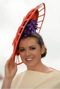 31 July 2014; Laura Gibson, from Mullingar, Co. Westmeath, enjoying a day at the races. Galway Racing Festival, Ballybrit, Co. Galway. Picture credit: Barry Cregg / SPORTSFILE