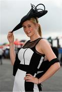 31 July 2014; Carolin Hilker, from Bielefeld, Germany, enjoying a day at the races. Galway Racing Festival, Ballybrit, Co. Galway. Picture credit: Barry Cregg / SPORTSFILE