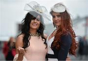31 July 2014; Katie Kiely, left, and Siadbh Duffy, both from Waterford city, enjoying a day at the races. Galway Racing Festival, Ballybrit, Co. Galway. Picture credit: Barry Cregg / SPORTSFILE