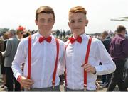 31 July 2014; Pa Ryan, left, and Noel McGrath, from Meelick, Co. Clare, enjoying a day at the races. Galway Racing Festival, Ballybrit, Co. Galway. Picture credit: Ray McManus / SPORTSFILE