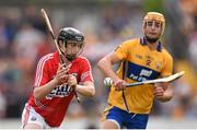 30 July 2014; Michael Collins, Cork, in action against Peter Duggan, Clare. Bord Gais Energy Munster GAA Hurling Under 21 Championship Final, Cork v Clare. Cusack Park, Ennis, Co. Clare. Picture credit: Stephen McCarthy / SPORTSFILE