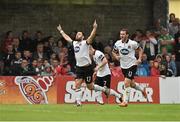 1 August 2014; Dundalk's Richie Towell, left, celebrates with team-mate Kurtis Byrne, after scoring his side's first goal. SSE Airtricity League Premier Division, Cork City v Dundalk, Turners Cross, Cork. Picture credit: David Maher / SPORTSFILE
