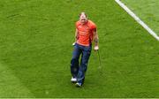 2 August 2014; Injured Armagh captain Ciaran McKeever makes his way from the field before the game. GAA Football All-Ireland Senior Championship, Round 4B, Meath v Armagh, Croke Park, Dublin. Picture credit: Barry Cregg / SPORTSFILE