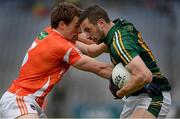 2 August 2014; Michael Newman, Meath, in action against Charlie Vernon, Armagh. GAA Football All-Ireland Senior Championship, Round 4B, Meath v Armagh, Croke Park, Dublin. Picture credit: Oliver McVeigh / SPORTSFILE