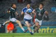 2 August 2014; Chris McGuinness, Monaghan, in action against Ciaran Fitzpatrick, left, and Emmet Bolton, Kildare. GAA Football All-Ireland Senior Championship, Round 4B, Kildare v Monaghan, Croke Park, Dublin. Picture credit: Ramsey Cardy / SPORTSFILE