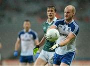 2 August 2014; Dick Clerkin, Monaghan, in action against Paddy Brophy, Kildare. GAA Football All-Ireland Senior Championship, Round 4B, Kildare v Monaghan, Croke Park, Dublin. Picture credit: Oliver McVeigh / SPORTSFILE