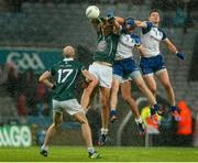 2 August 2014; Tommy Moolick, Kildare, in action against Dessie Mone and Darren Hughes, Monaghan. GAA Football All-Ireland Senior Championship, Round 4B, Kildare v Monaghan, Croke Park, Dublin. Picture credit: Oliver McVeigh / SPORTSFILE