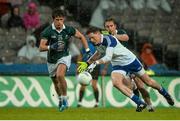 2 August 2014; Conor McManus, Monaghan, in action against Emmet Bolton and Ollie Lyons, Kildare. GAA Football All-Ireland Senior Championship, Round 4B, Kildare v Monaghan, Croke Park, Dublin. Picture credit: Oliver McVeigh / SPORTSFILE