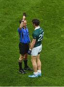 2 August 2014; Match referee David Coldrick issues a black card to Kildare's Emmet Bolton during the second half. GAA Football All-Ireland Senior Championship, Round 4B, Kildare v Monaghan, Croke Park, Dublin. Picture credit: Barry Cregg / SPORTSFILE