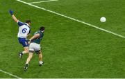 2 August 2014; Vinny Corey, Monaghan, shoots past Pádraig O'Neill, Kildare, to score his side's first goal of the game. GAA Football All-Ireland Senior Championship, Round 4B, Kildare v Monaghan, Croke Park, Dublin. Picture credit: Barry Cregg / SPORTSFILE