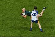 2 August 2014; Hugh McGrillen, Kildare, in action against Karl O'Connell, Monaghan. GAA Football All-Ireland Senior Championship, Round 4B, Kildare v Monaghan, Croke Park, Dublin. Picture credit: Barry Cregg / SPORTSFILE