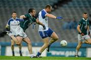 2 August 2014; Vinny Corey, Monaghan, scores his side's first goal, despite the efforts of Padraig O'Neill, Kildare. GAA Football All-Ireland Senior Championship, Round 4B, Kildare v Monaghan, Croke Park, Dublin. Picture credit: Piaras Ó Mídheach / SPORTSFILE