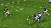 2 August 2014; Chris McGuinness, Monaghan, shoots past David Hyland, and goalkeeper Mark Donnellan, Kildare, to score his side's second goal of the game during the first half of extra time. GAA Football All-Ireland Senior Championship, Round 4B, Kildare v Monaghan, Croke Park, Dublin. Picture credit: Barry Cregg / SPORTSFILE