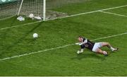 2 August 2014; Kildare goalkeeper Mark Donnellan watches as the ball heads for the net for Monaghan's second goal of the game during the first half of extra time. GAA Football All-Ireland Senior Championship, Round 4B, Kildare v Monaghan, Croke Park, Dublin. Picture credit: Barry Cregg / SPORTSFILE