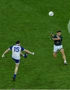 2 August 2014; Conor McManus, Monaghan, sees his shot blocked by Eamonn Callaghan, Kildare. GAA Football All-Ireland Senior Championship, Round 4B, Kildare v Monaghan, Croke Park, Dublin. Picture credit: Barry Cregg / SPORTSFILE