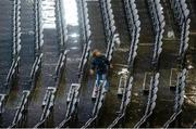 2 August 2014; A young Monaghan supporter gets wet in the Davin Stand. GAA Football All-Ireland Senior Championship, Round 4B, Kildare v Monaghan, Croke Park, Dublin. Picture credit: Dáire Brennan / SPORTSFILE