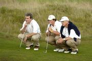 14 September 2006; Ronan Burke, centre, his caddie Gerry Moran, left, and team-mate Declan Lernihan, Castle Golf Club, await their turn on the 18th during the Bulmers Junior Cup Final. Bulmers Cups and Shields Finals 2006, Enniscrone Golf Club, Enniscrone, Sligo. Picture credit: Ray McManus / SPORTSFILE