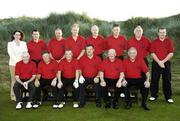 14 September 2006; Tandragee Golf Club, back row, left to right: Orlaith Fortune, Marketing Manager, Magners, John Hanna, Philip Mehaffey, Sam McReynolds, Maurice Whitla, Keith Steenson, Robert Maguinness, front row l to r: Richard Dillon, Don Johnston, Billy Wilson, Harry Hall, Team Captain, Terry Davies and Jim Pedlow, who were beaten in the semi-finals of the Bulmers Pierce Purcell Shield. Bulmers Cups and Shields Finals 2006, Enniscrone Golf Club, Enniscrone, Sligo. Picture credit: Ray McManus / SPORTSFILE