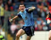29 August 1999; Alan Brogan of Dublin celebrates after scoring his side's goal during the All-Ireland Minor Football Semi-Final match between Dublin and Down at Croke Park in Dublin. Photo by Damien Eagers/Sportsfile