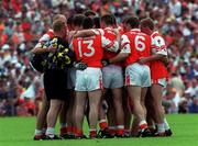 1 August 1999; The Armagh team huddle before the Bank of Ireland Ulster Senior Football Championship Final between Armagh and Down at St Tiernach's Park in Clones, Monagha. Photo by David Maher/Sportsfile