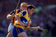 15 August 1999; Barry Murphy of Clare in action against Canice Brennan of Kilkenny during the Guinness All-Ireland Senior Hurling Championship Semi-Final match between Kilkenny and Clare at Croke Park in Dublin. Photo by Ray McManus/Sportsfile