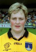 4 September 1999; Monaghan captain Brenda McAnaspie prior to the All-Ireland Senior Ladies Football Championship Semi-Final match between Waterford and Monaghan at Parnell Park in Dublin. Photo by Ray Lohan/Sportsfile