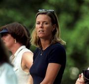 30 July 1999; Brigitte Van de Velde, wife of France's Jean Van de Velde, watches on during the opening round of the Smurfit European Open at The K Club in Straffan, Kildare. Photo by Sportsfile